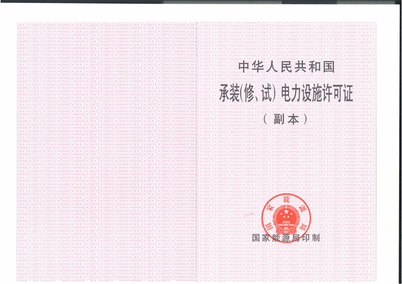 承裝（修、試）電力設施許可證